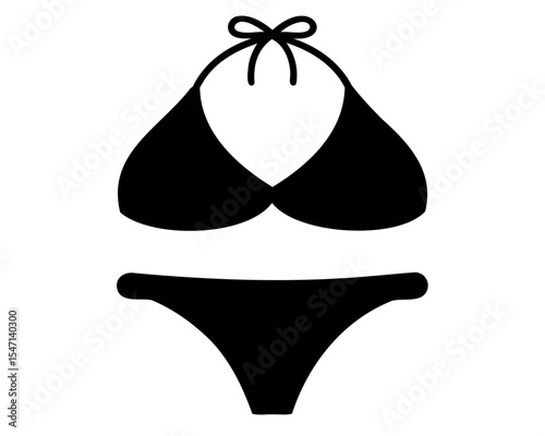 Bikini silhouette vector illustration, Bikini icon