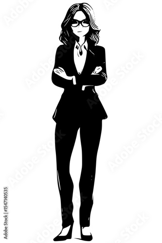 Confident businesswoman, isolated