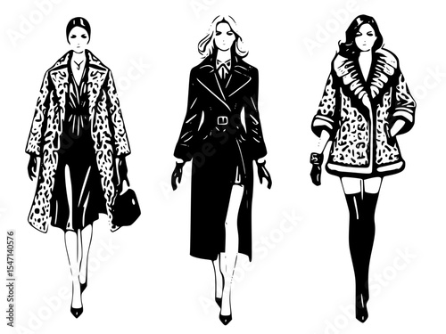 Fashion models in stylish coats