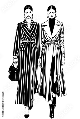 Women in striped coats