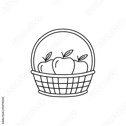 Three Apples Neatly Arranged in a Fruit Basket