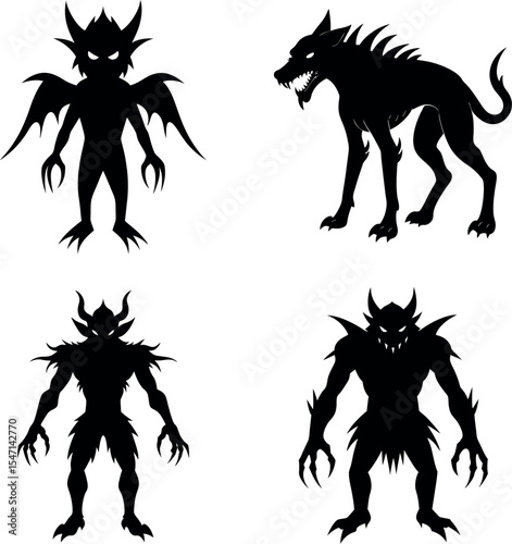 Creepy Creatures and Claws EPS Clipart