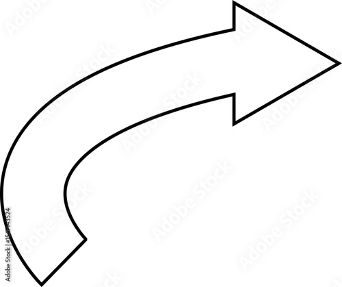 outline arrow sign pointing to right side direction 