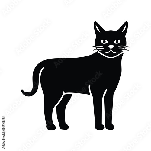 Barn cat vector silhouette