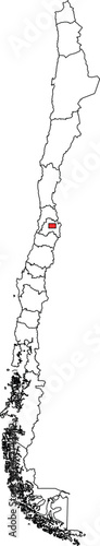 Chile Outline Map with Capital Highlighted on its Embedded Map 