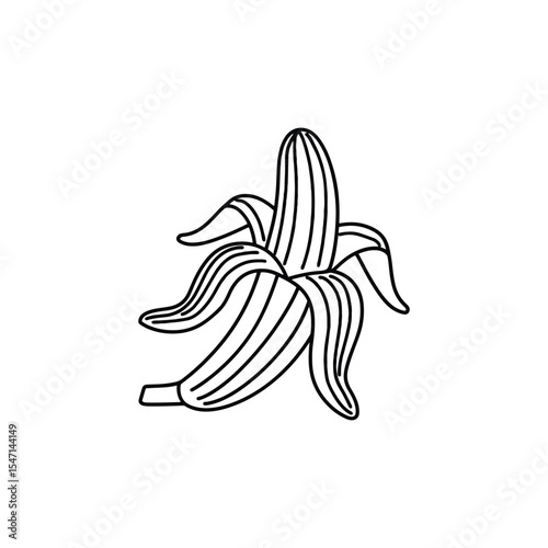 A Half Peeled Banana Resting on a Plate