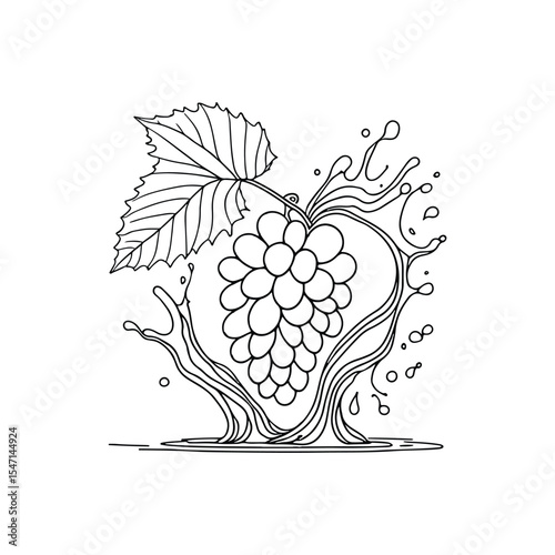 Grapes with Splashes of Juice Around Them