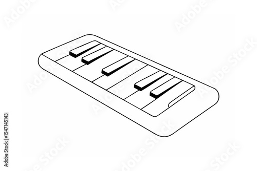 Line Drawing of a Small Keyboard Instrument musical