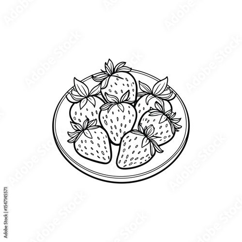 A Bunch of Strawberries on a Serving Plate