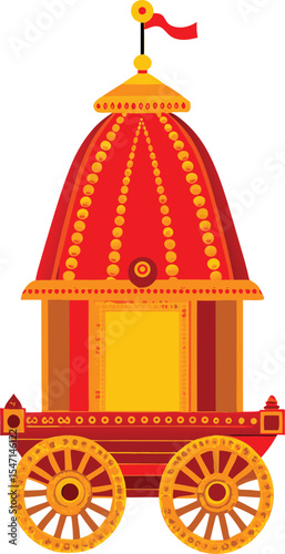 Colorful Jagannath Rath Yatra Chariot Illustration for Festive Celebrations
