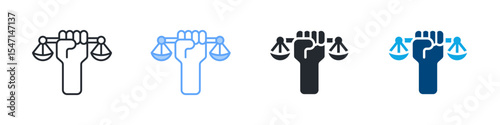 Rights Icon Set Multiple Style. Designed In Outline, Blue, Glyph, Dual Tone