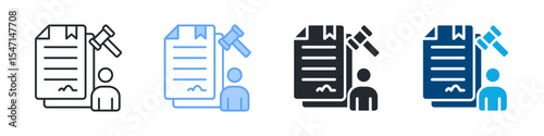 Jurisdiction Icon Set Multiple Style. Designed In Outline, Blue, Glyph, Dual Tone
