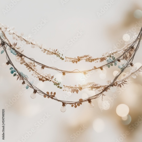 Sustainable Festival Practices Elegant Hanging Garland Decorations with Lights and Flowers for Celebrations Festival Volunteer Spirit