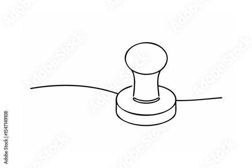 Single Line Drawing of a Round Stamp or Seal rubber stamp