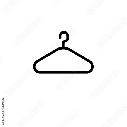 Minimalist hanger line art. Simple and clean outline. Icon design in monochrome colours. For mock up clothing line, fashion design, fashion business. Vector illustration