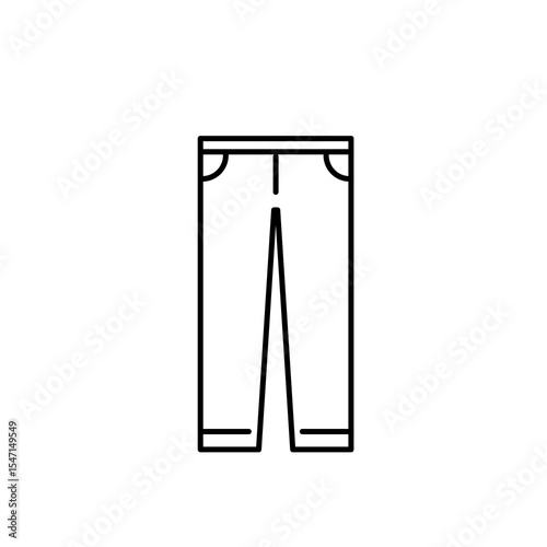 Minimalist pants line art. Simple and clean outline. Icon design in monochrome colours. For mock up clothing line, fashion design, fashion business. Vector illustration