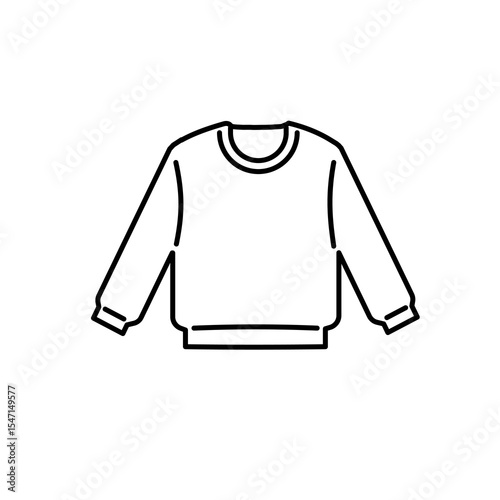 Mock up sweater line art. Simple and clean outline. Icon design in monochrome colours. For mock up clothing line, fashion design, fashion business. Vector illustration