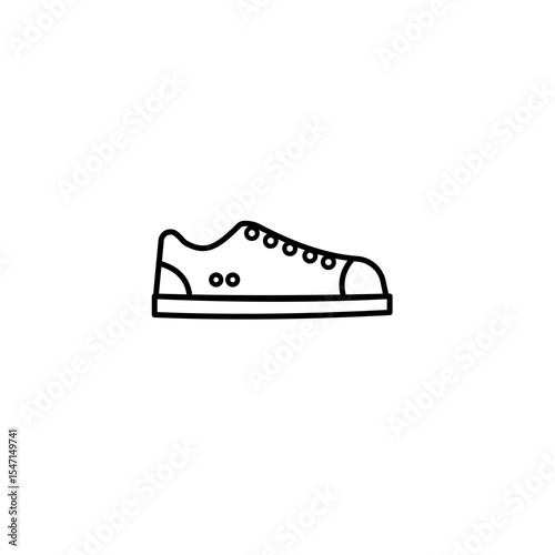 Minimalist shoes line art. Simple and clean outline. Icon design in monochrome colours. For mock up clothing line, fashion design, fashion business. Vector illustration 
