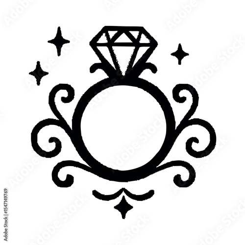 A classy and decorative vector illustration of a vintage ornamental frame topped with a royal crown. The frame features intricate flourishes, swirls, and filigree details, designed in an elegant antiq