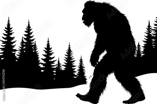 Bigfoot Silhouette Bundle – Walking, Surfing & Forest Scenes"