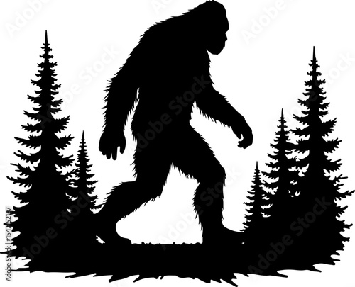 Bigfoot Silhouette Bundle – Walking, Surfing & Forest Scenes"