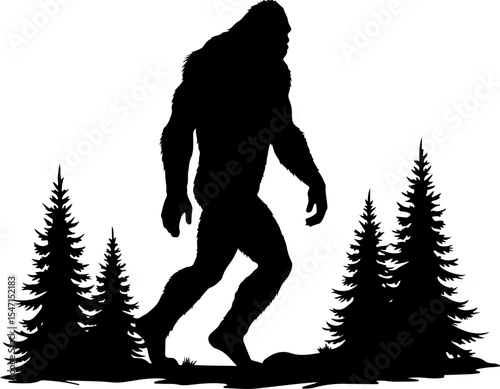Bigfoot Silhouette Bundle – Walking, Surfing & Forest Scenes"
