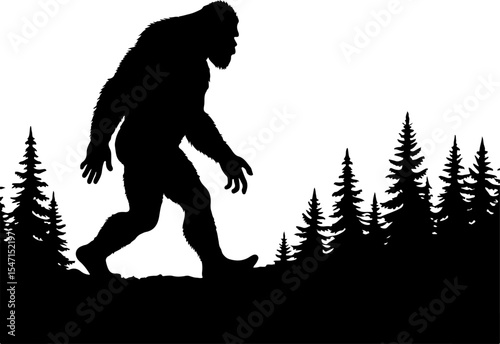 Bigfoot Silhouette Bundle – Walking, Surfing & Forest Scenes"