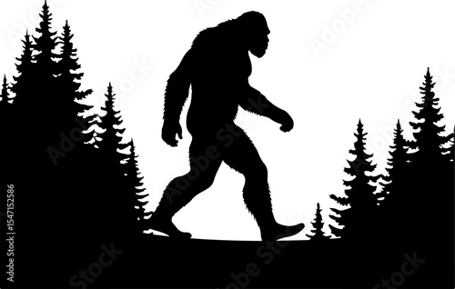 Bigfoot Silhouette Bundle – Walking, Surfing & Forest Scenes"