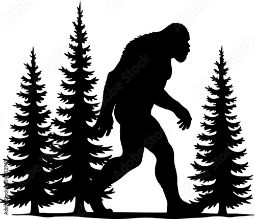 Bigfoot Silhouette Bundle – Walking, Surfing & Forest Scenes"