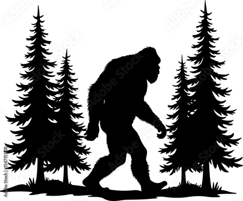Bigfoot Silhouette Bundle – Walking, Surfing & Forest Scenes"