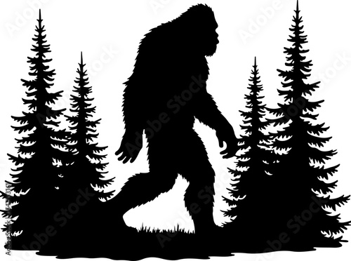 Bigfoot Silhouette Bundle – Walking, Surfing & Forest Scenes"