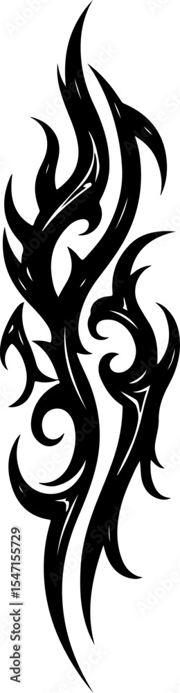 Tribal Flame Tattoo Design Set vector bundle