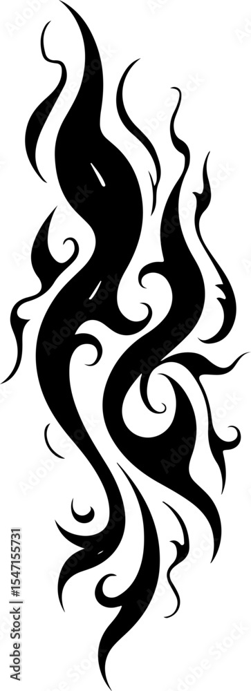 Tribal Flame Tattoo Design Set vector bundle Tribal Flame Tattoo Design Set vector bundle