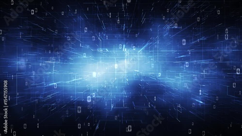  Digital technology blurred lines with computer data loop animation.