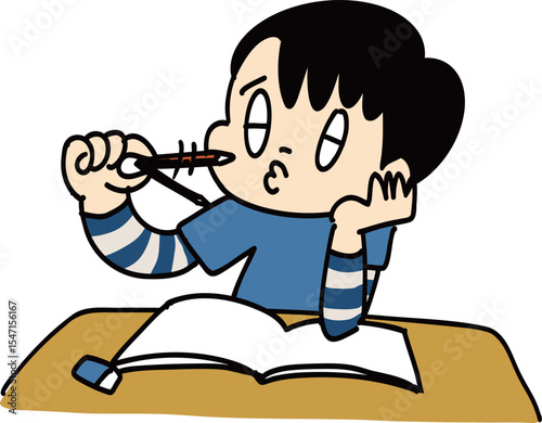机に向かっても全然集中力が続かない男の子