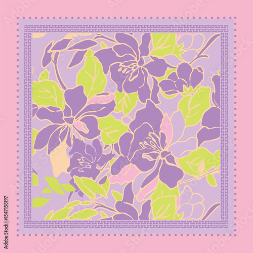 Batik flower traditional design background. Seamless pattern embroidery Embroidery on fabric. Seamless pattern. Vector illustration for web design or print.
