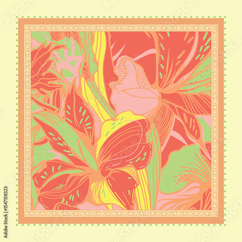 Batik flower traditional design background. Seamless pattern embroidery Embroidery on fabric. Seamless pattern. Vector illustration for web design or print.