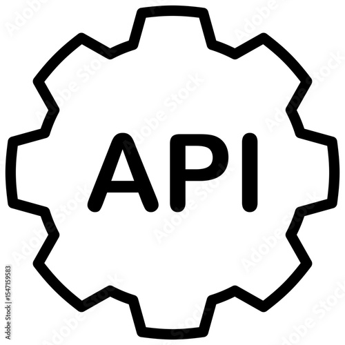 API architecture line icon