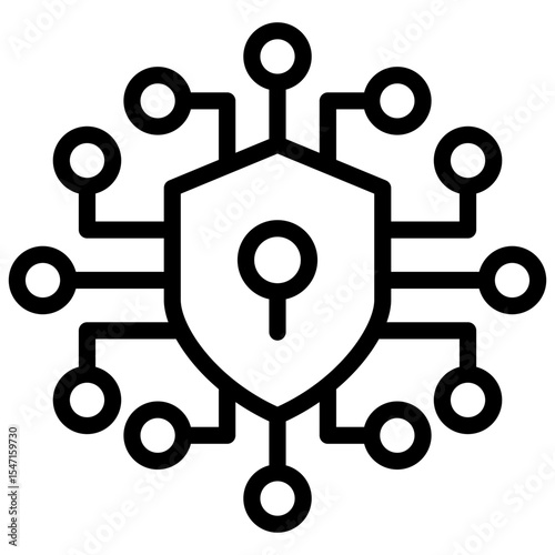 network security architecture line icon