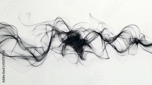 Abstract Ink Waves: A Study in Black and White