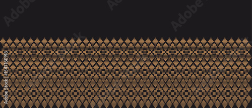 Batik Songket traditional design background. Seamless pattern embroidery Embroidery on fabric. Seamless pattern. Vector illustration for web design or print.
