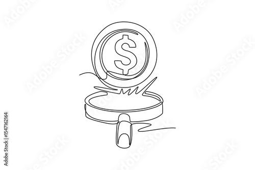 Financial literacy concept. Single line draw design. Vector graphic illustration