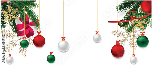 christmas decoration on white background