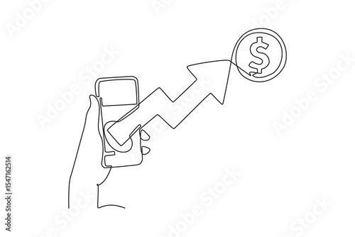 Financial literacy concept. Single line draw design. Vector graphic illustration