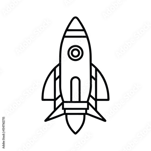 rocket vector illustration, rocket ship outline icon