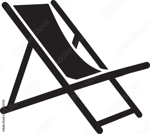 Minimalist Beach Chair Silhouette Icon – Summer Vacation Vector