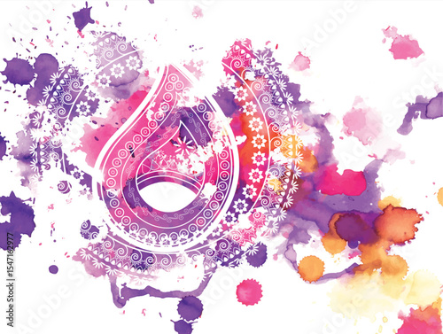 abstract watercolor background with splashes for Diwali festival of lighta