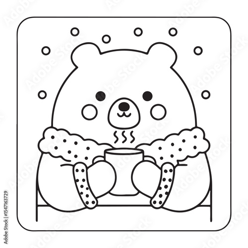 Cute kawaii Cozy Bear Bold & Easy Coloring pages, cute Cozy Bear coloring book, Cozy Bear coloring, cute Cozy Bear idea for kids, cute Cozy Bear art