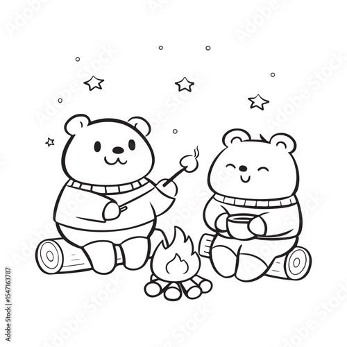 Cute kawaii Cozy Bear Bold & Easy Coloring pages, cute Cozy Bear coloring book, Cozy Bear coloring, cute Cozy Bear idea for kids, cute Cozy Bear art