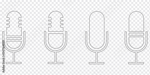 Set of Microphone Icons, Microphone icon vector set. Audio illustration sign collection. mic symbol. Variety types Microphones Design. Eps 10.